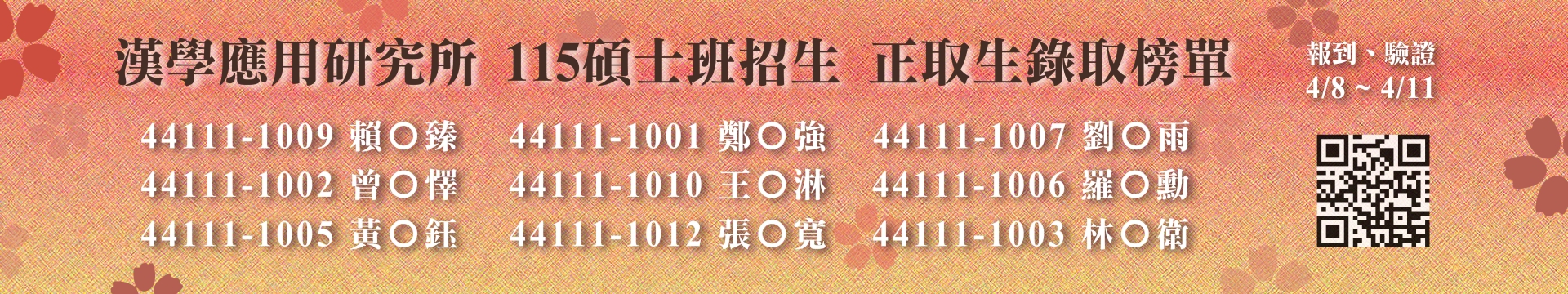 115碩士班錄取榜單